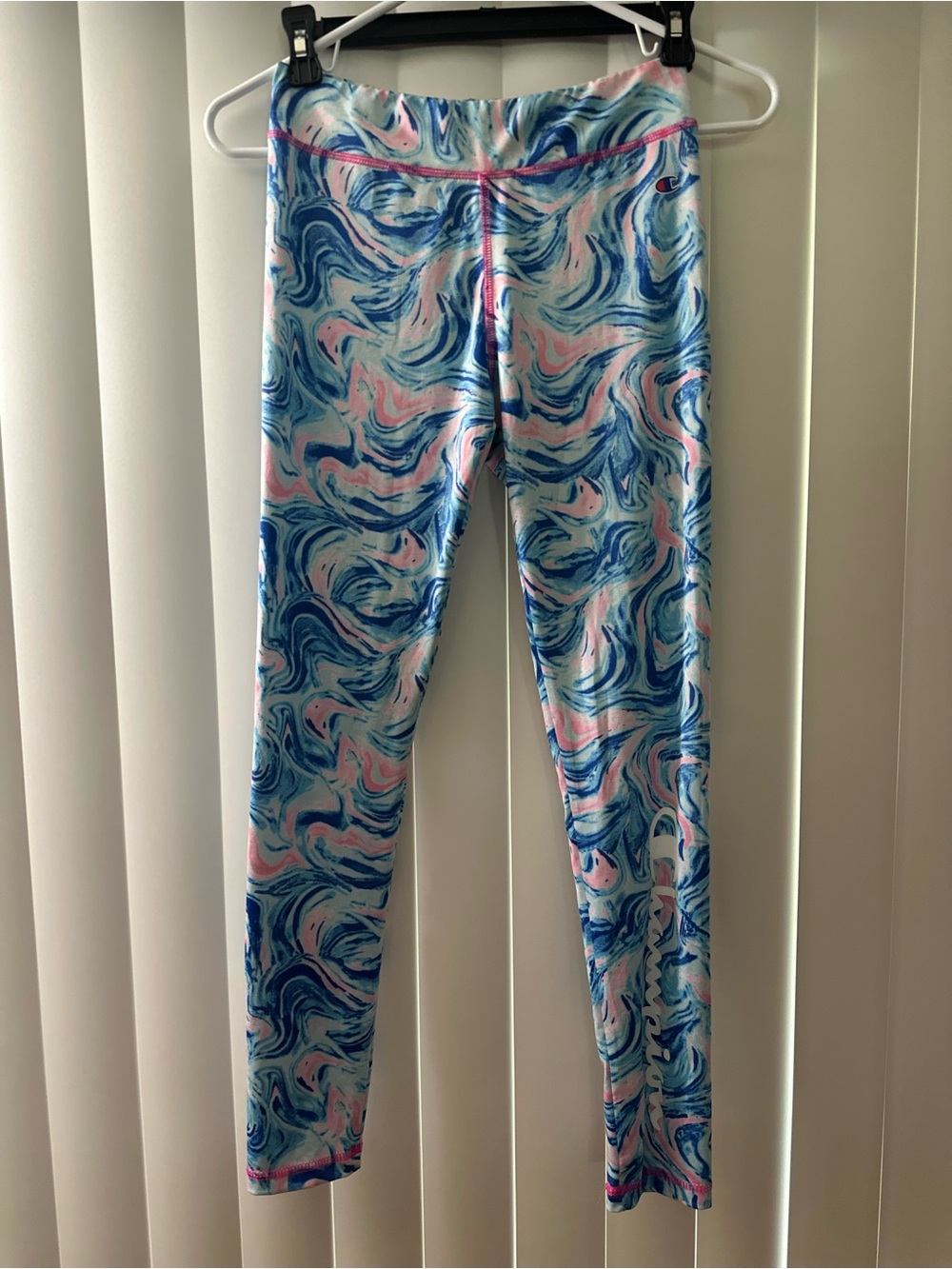 Champion Blue & Pink Marble Girls' Leggings